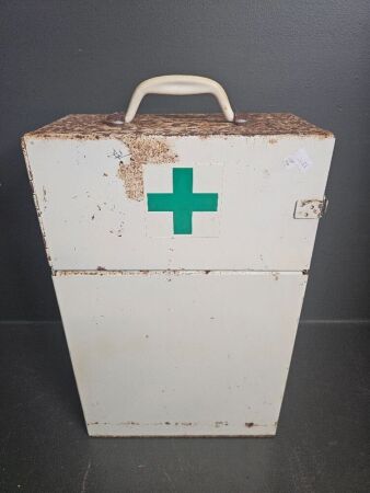 Vintage Metal Wall Hanging First Aid Box