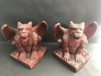 Pair of Large Fibre Cement Gargoyles - 2