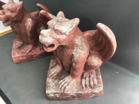 Pair of Large Fibre Cement Gargoyles - 3