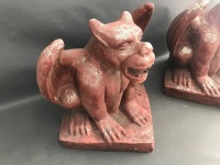 Pair of Large Fibre Cement Gargoyles - 4