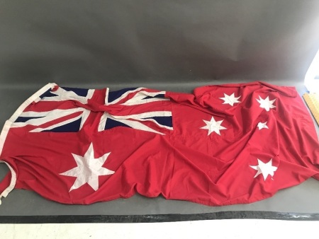 Collection of Ships Flags inc. Large Fully Sewn Australian Merchant Navy Red Ensign