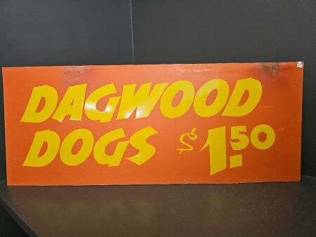 Dagwood Dog sign - printed aluminium sandwich board