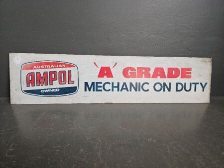 Ampol Mechanic tin sign