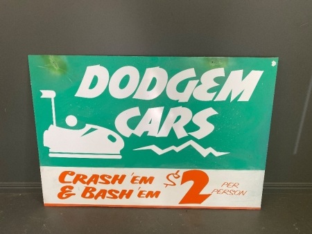 Dodgem Cars sign - printed aluminium sandwich board