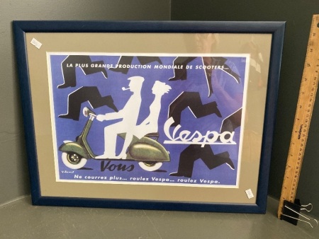 Repro Vespa Framed Advert