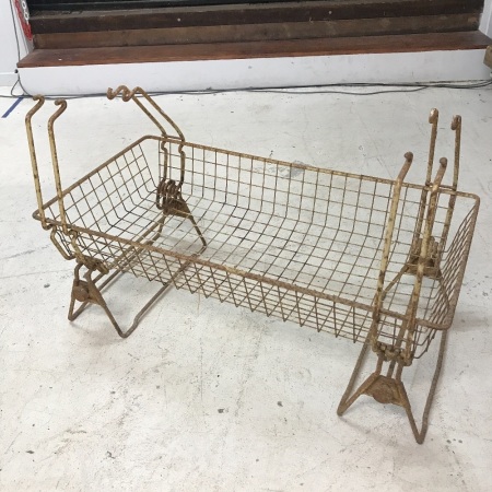 Vintage Iron Framed Basket / Rack