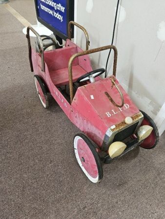 Vintage Push Car Buddy L Fire Truck