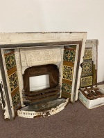 Victorian Cast Iron and Tile Antique Fireplace - 2