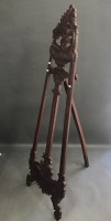 Carved Mahogany Easel - As Is - Clamp Missing - 2