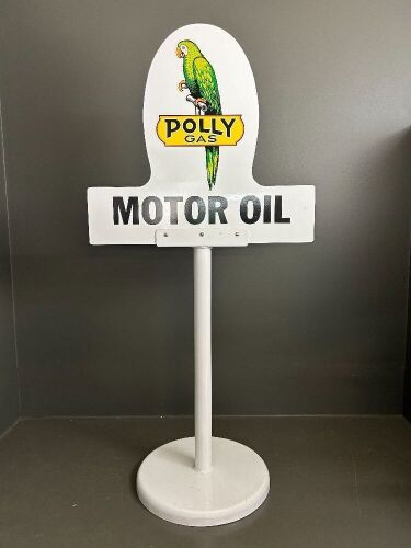 Polly Gas Motor Oil Double Sided Driveway Sign