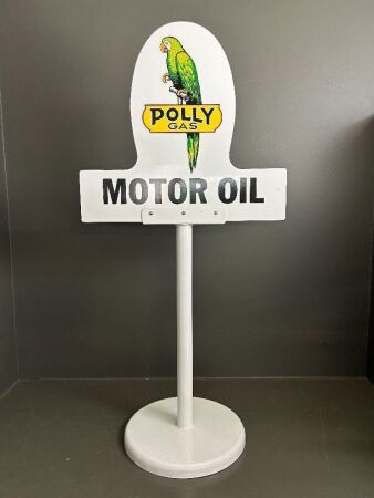 Polly Gas Motor Oil Double Sided Driveway Sign