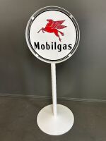 Mobilgas double-sided driveway sign on mount - 2