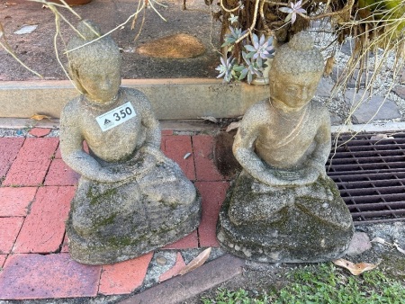 2x Concrete Buddha's