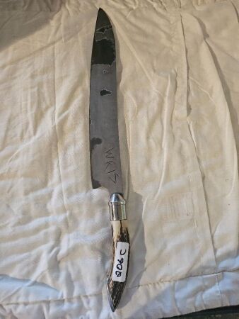 Steve Weis Handmase San Mai Gateau Knife with Antler Handle