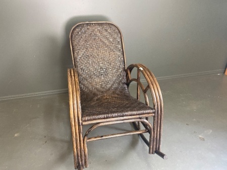 Mid Century Cane Rocking Chair