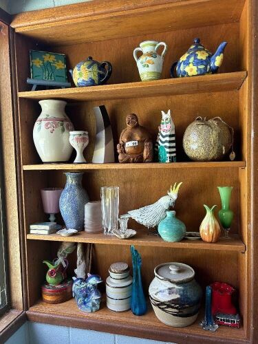 4 shelf lot of assorted items