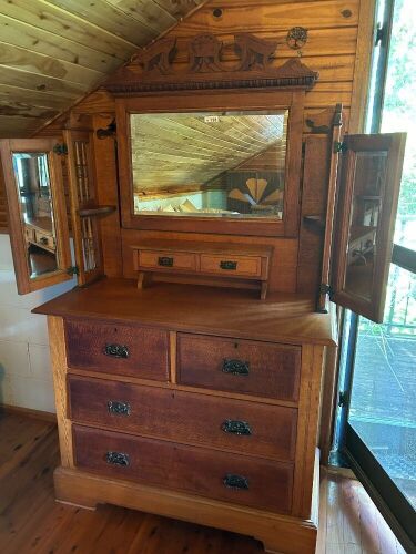 Silky oak dresser