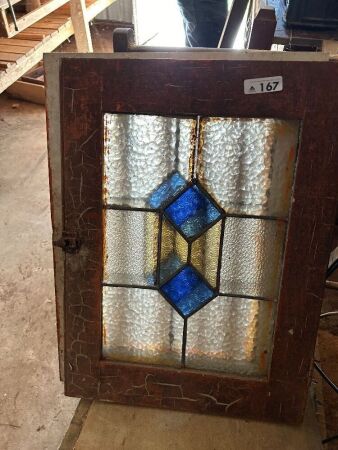 2 leadlight glass panels