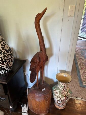 Wooden Stork statue