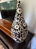 Large black and white vase