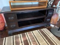 Dark timber entertainment unit