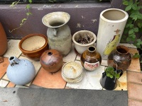 Mixed lot of glazed ceramic pots