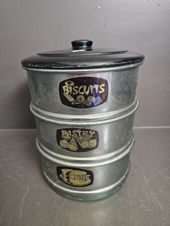 Vintage Aluminium Stackable Food Canisters