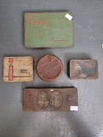 Selection of 5 Antique Cigarette Tins