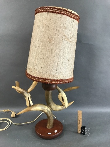 Mid Century Horn Lamp & Shade