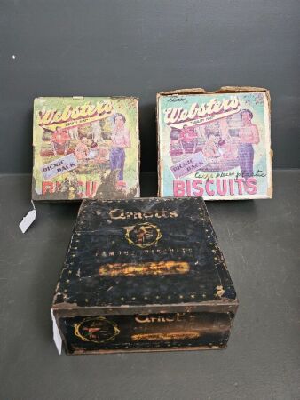 Websters Biscuit Tin w. original box & Arnotts Biscuits Tin