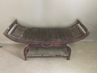 Asian Style Wooden Curved Seat - 2