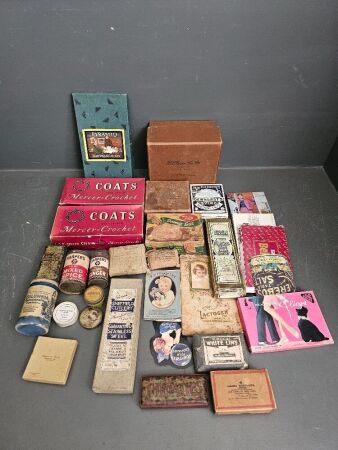 Collection of Antique and Vintage Household Boxes and Tins