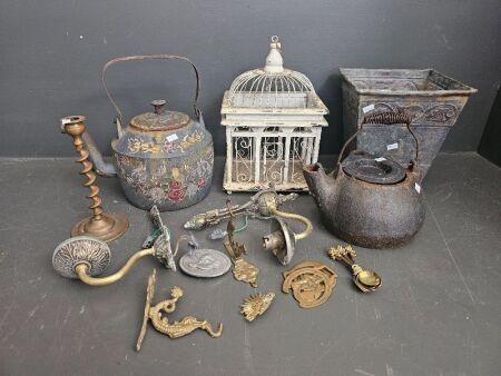 Mixed Metal Lot with a Token Bird Cage