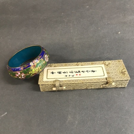 Cloisonne Bangle & Boxed Pen