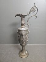 Italian Brass Embossed Wine Urn or Jug