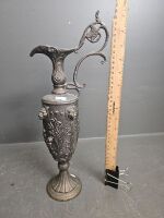 Italian Brass Embossed Wine Urn or Jug - 5