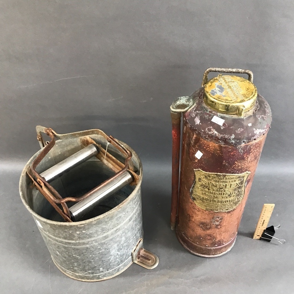 Vintage Copper Simplex Fire Extinguisher Mop Bucket Vintage copper simplex fire extinguisher mop bucket