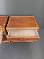 2 Cane Verander Tables with Draws & Wicker Sides - 3