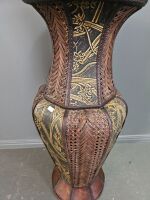 Large Asian Umbrella Stand Wicker & Timber - 3