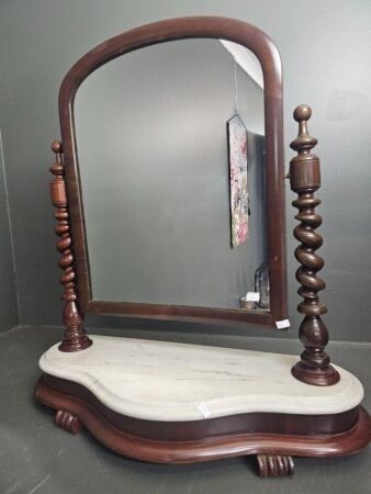 Victorian Toilet Mirror with Marble Top