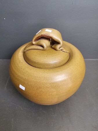 Large Pottery Jar with Lid