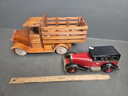 1 Large Handmade Truck & Small Wooden Car