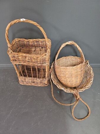 Assorted Cane Homewares and Baskets