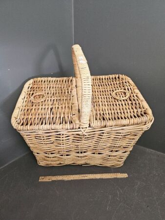 Extra Large Cane Picnic Basket