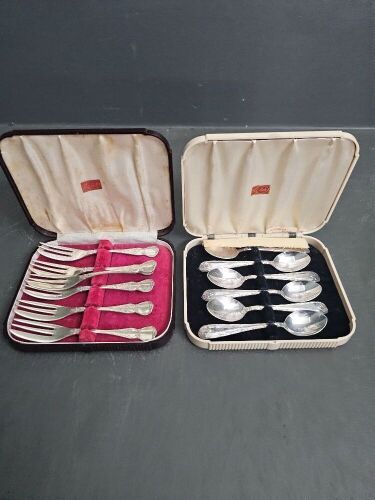 Rodd Oyster Forks and Tea Spoons (6 Each)