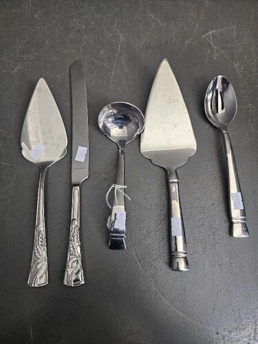 Wedgewood Vera Wang Cake Slice & Serving Spoons with Lenox Knife & Cake Server