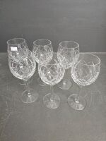 Cristal de Paris Etched Wine Glasses x 6