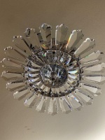 Modern Crystal / Chrome Flat Ceiling Chandelier - 2