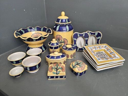 Uriarte Talavera Pue Mex Pottery Ginger Jar and Fruit Bowl, Plates, Bowls, Jars, Photo Holders and more