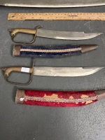 Indian Rajput wedding sword and 2 x daggers- 30in & 7 1/2in blade - 7